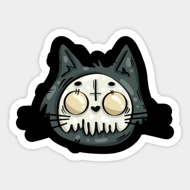 Cats Halloween, Gothic Kittens Sticker by Liseevna